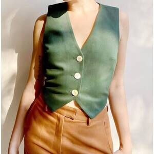 NEW ROSE VELVET diane vest in pine